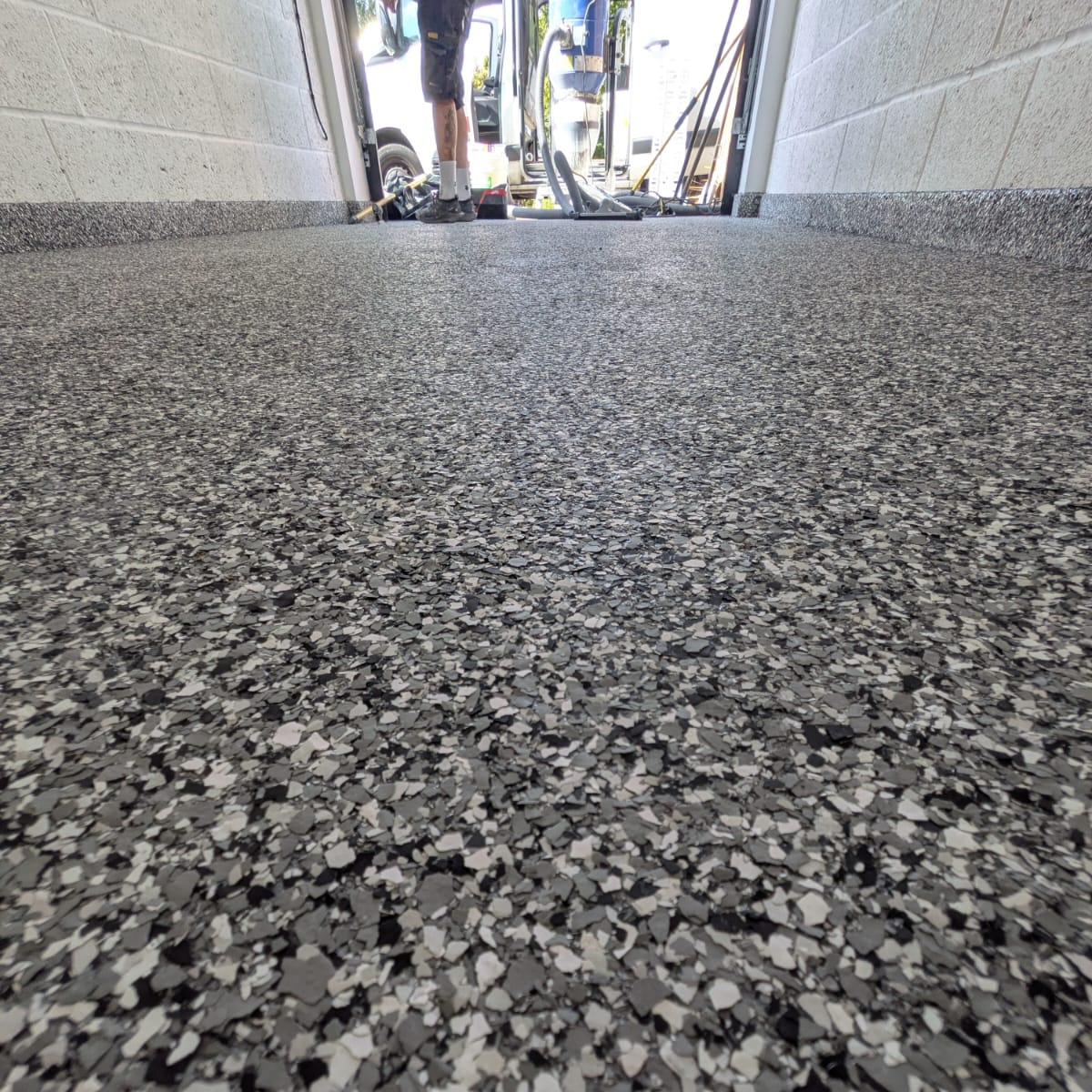 Resin Finesse Flake Garage Floor White Grey Black